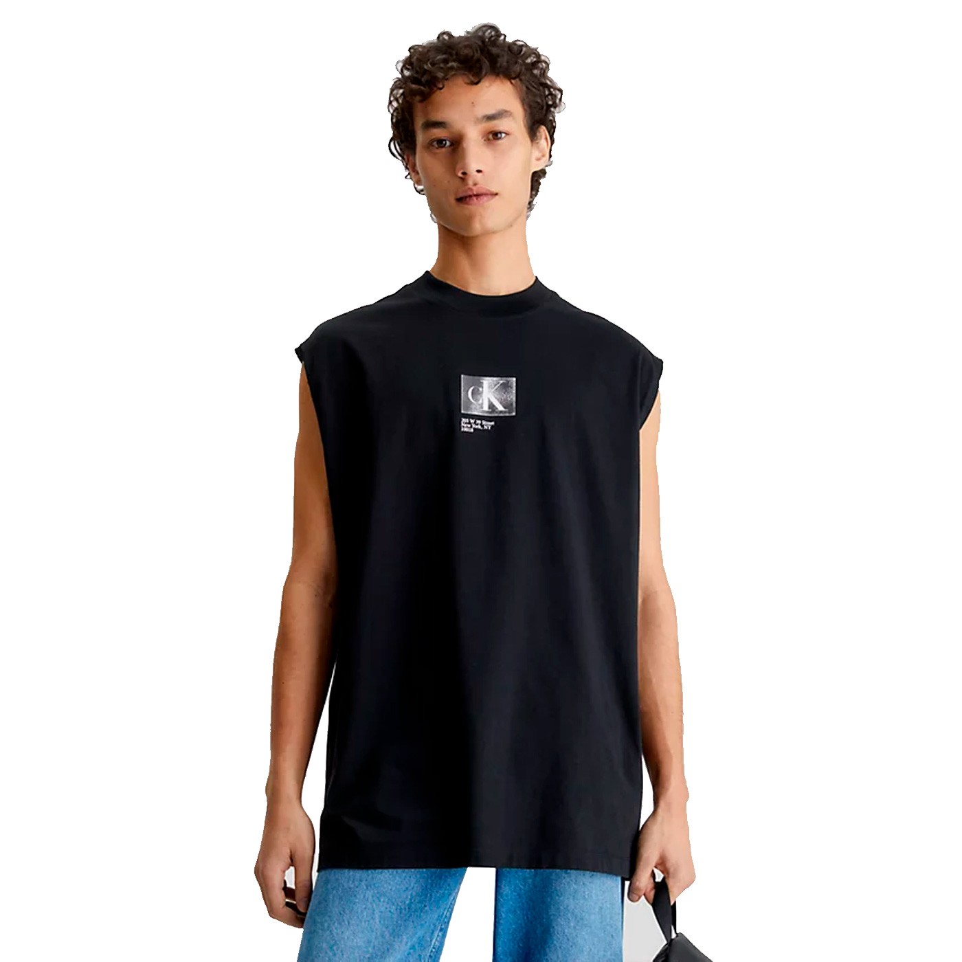 hotel Dispersión Determinar con precisión Calvin Klein - Camiseta para Hombre Negra - Sin mangas Box Sleeveless Black