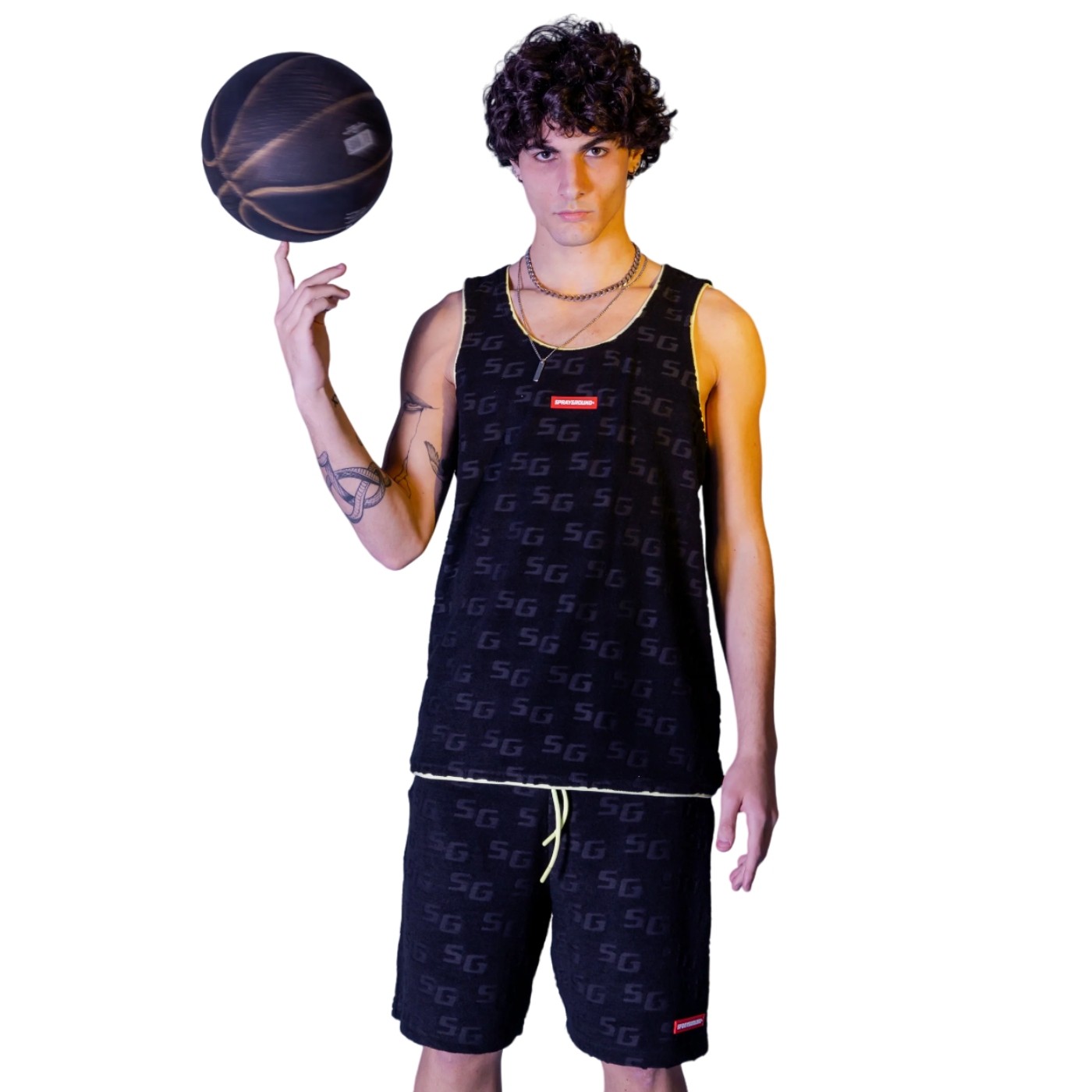 Sprayground - Camiseta Sin Mangas Negra para Hombre - Jacquard