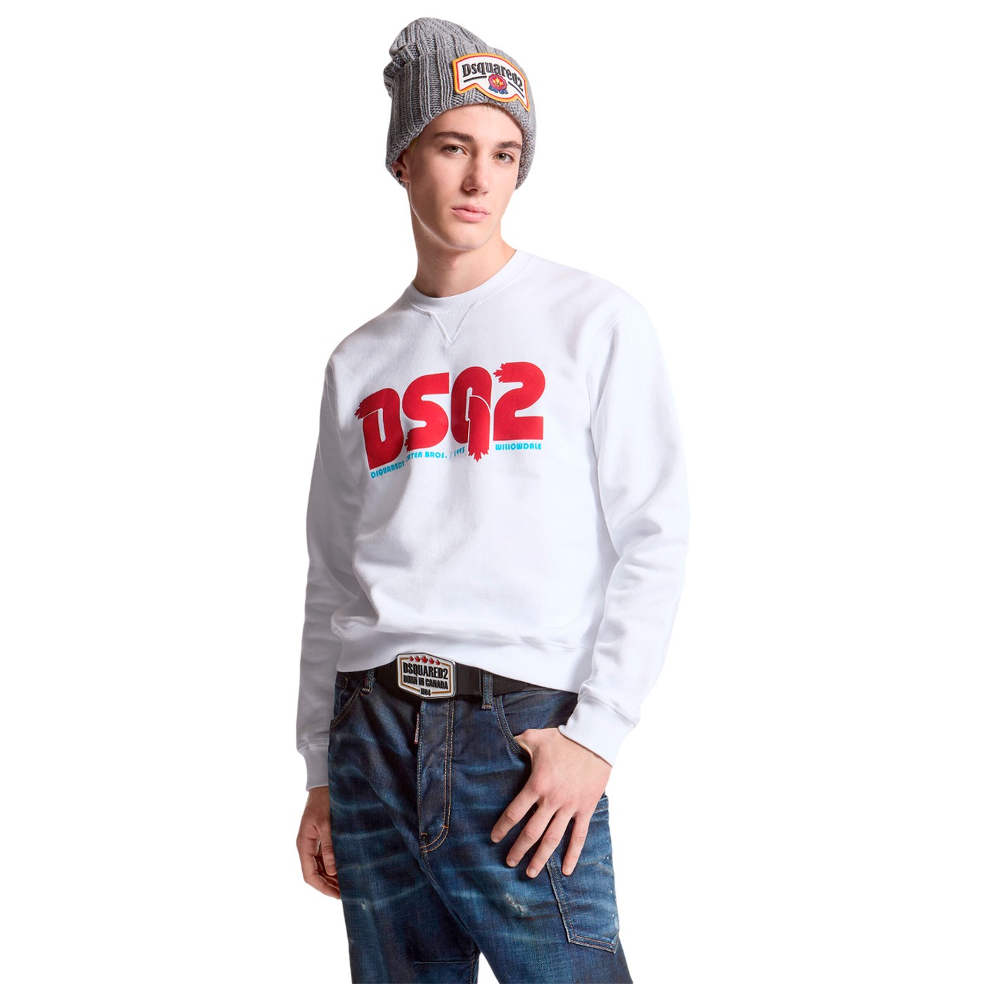 Dsquared2 - Sudadera Blanca para Hombre - Cool Fit Crewneck White