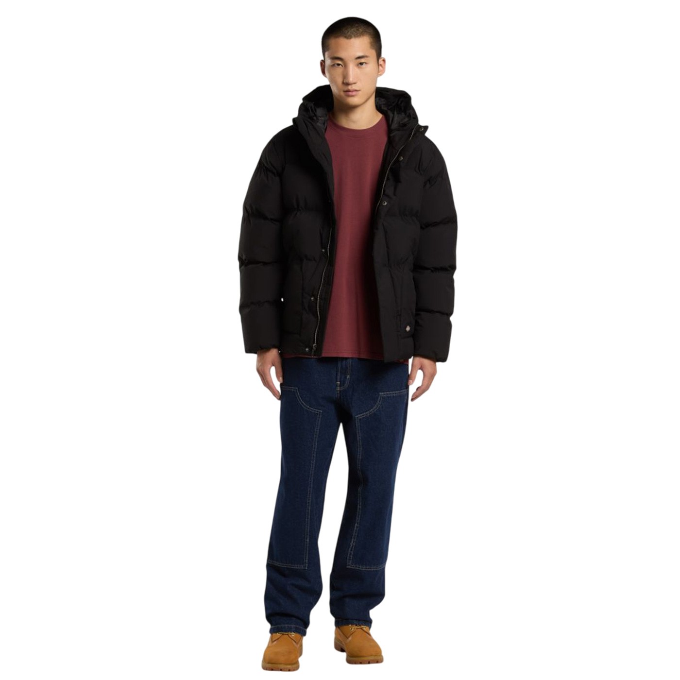 Dickies - Abrigo Negro para Hombre - Puffer
