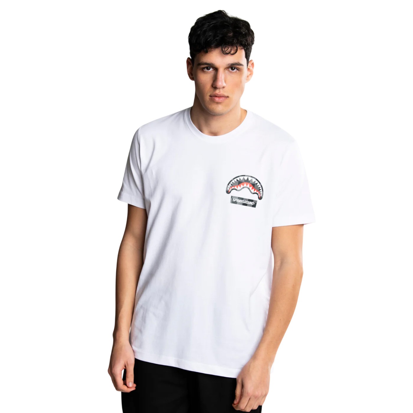 Sprayground - Camiseta Blanca para Hombre - Checkered Shark