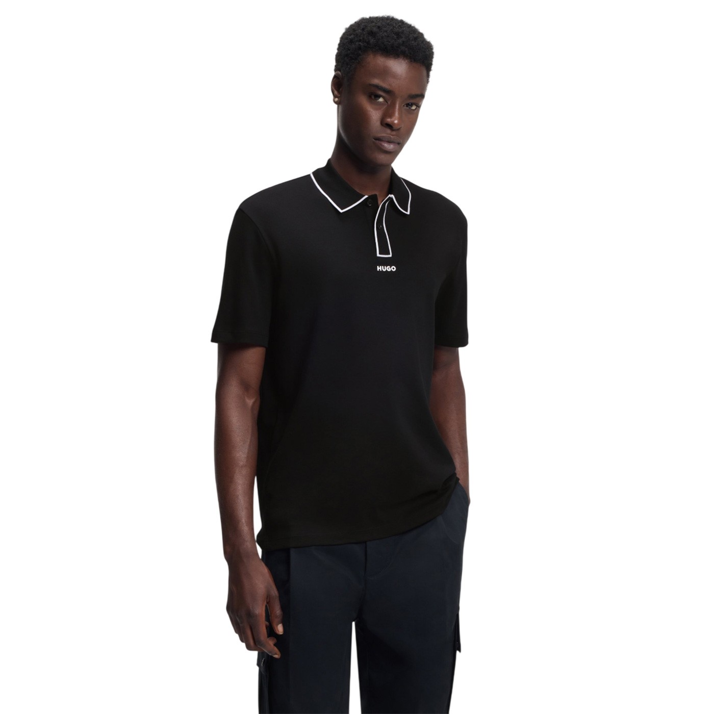 Hugo - Polo Negro para Hombre - Dalumo