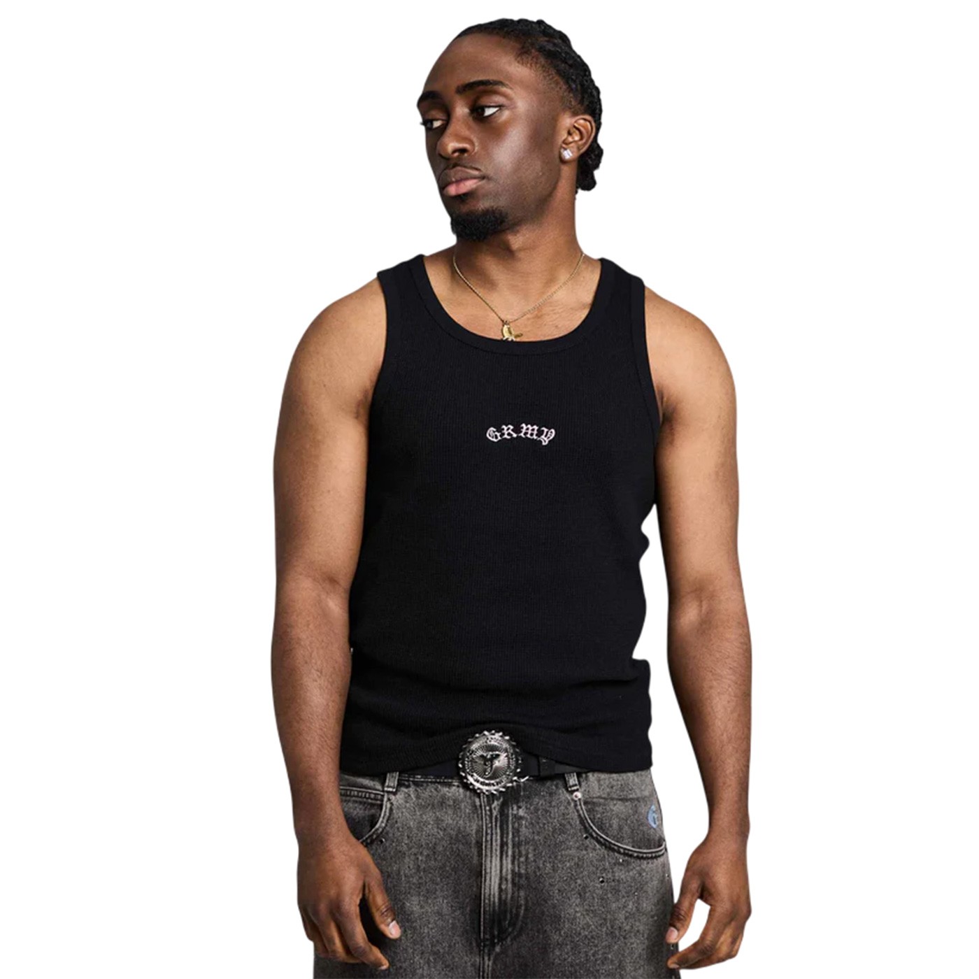 Grimey - Camiseta Negra para Hombre - Chief Watcherwaffle
