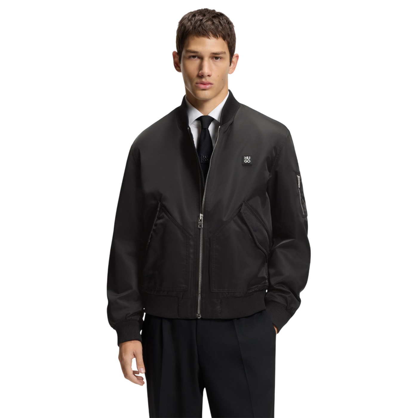 Hugo - Chaqueta Negra para Hombre - Bomber Badam