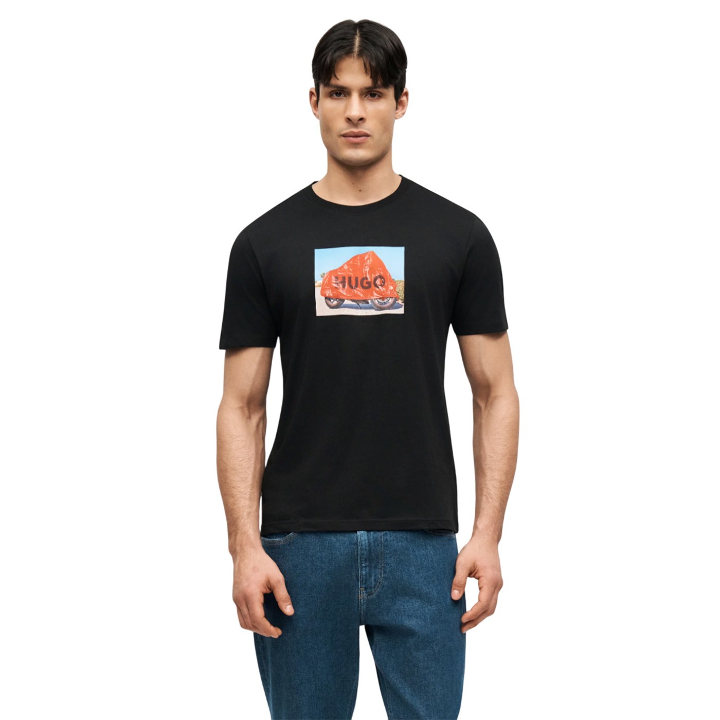 Hugo - Camiseta Negra para Hombre - Dostino