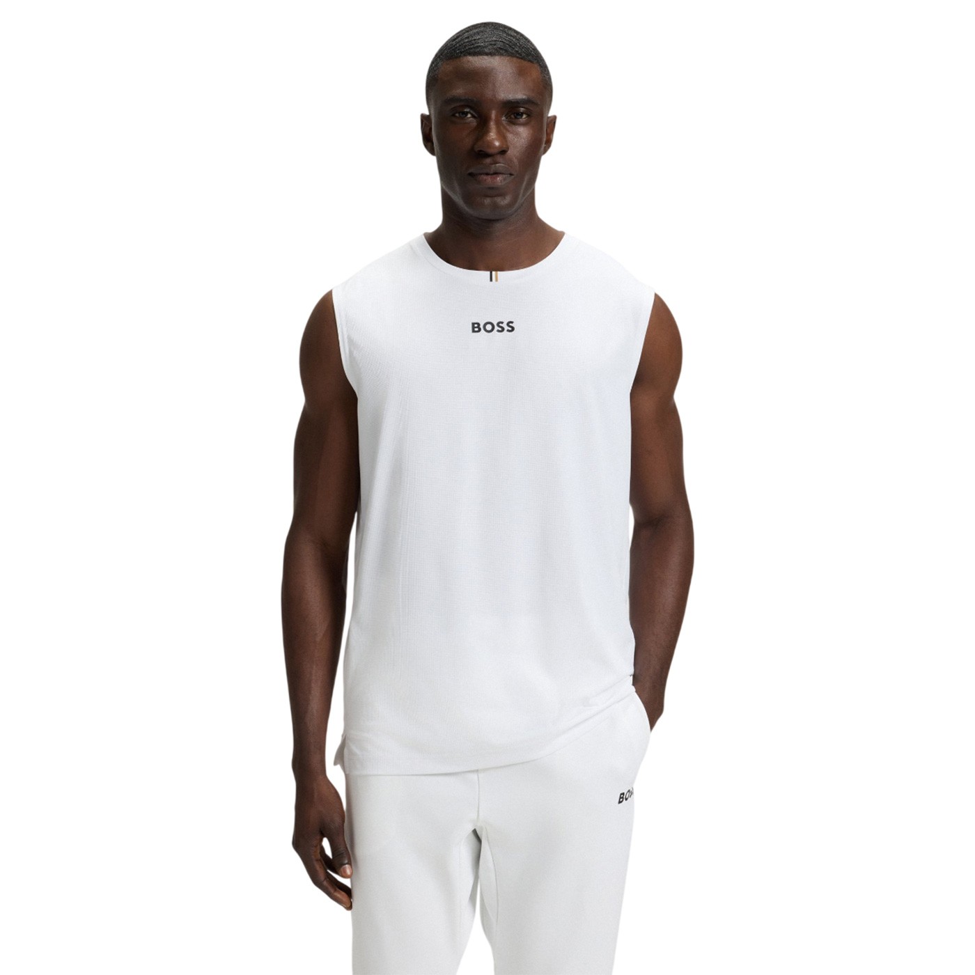 Boss - Camiseta Sin Mangas Blanca para Hombre - TOC Serve