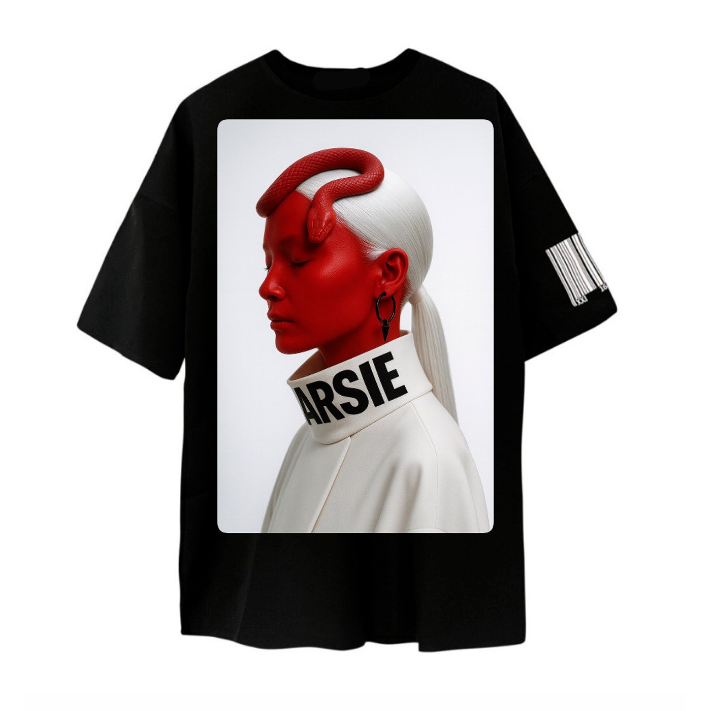 Arsie - Camiseta Negra para Hombre - Red Snake Black