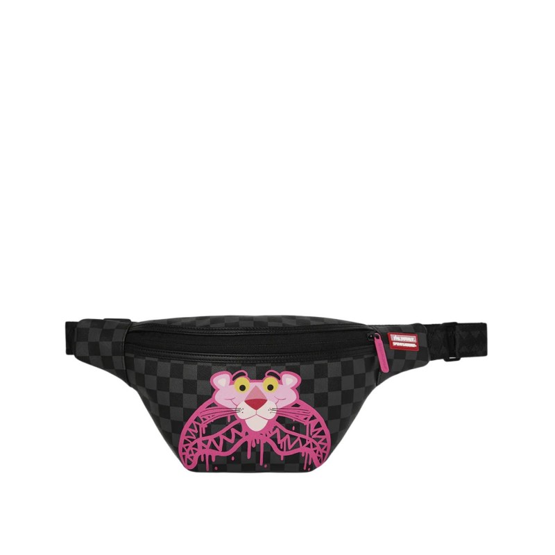 Sprayground - Riñonera Negra para Hombre - Pink Panther Drippy
