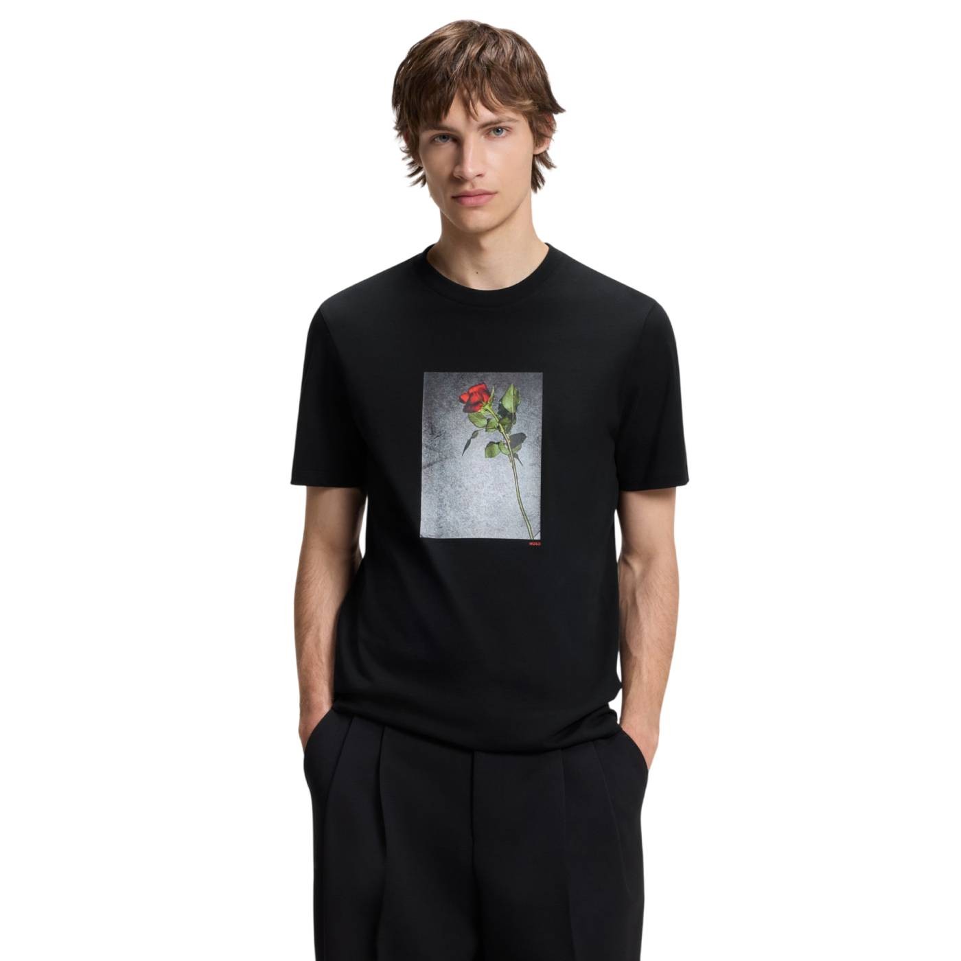 Hugo - Camiseta Negra para Hombre -Durose