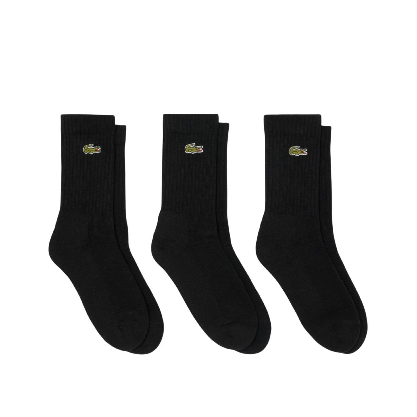 Lacoste - Calcetines Negros para Hombre - Pack 3