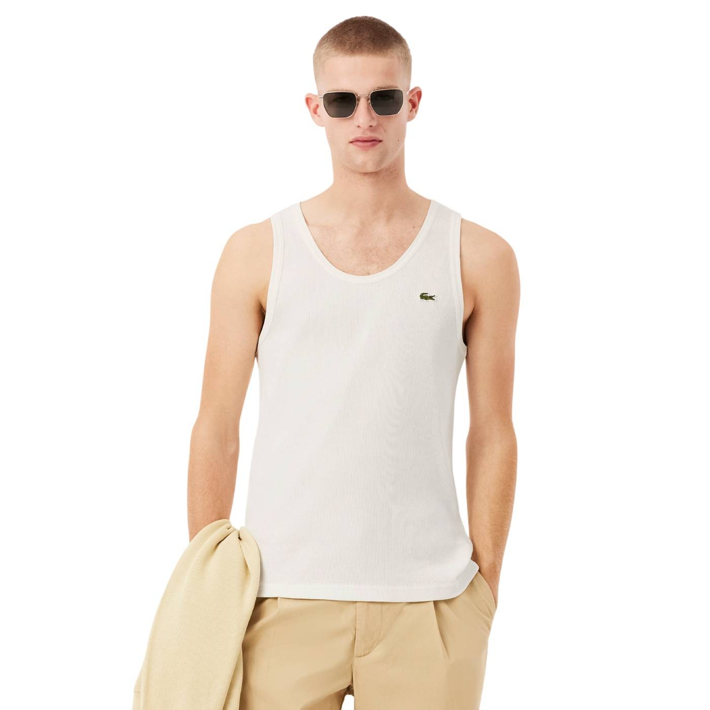 Lacoste - Top de Tirantes Blanco para Hombre