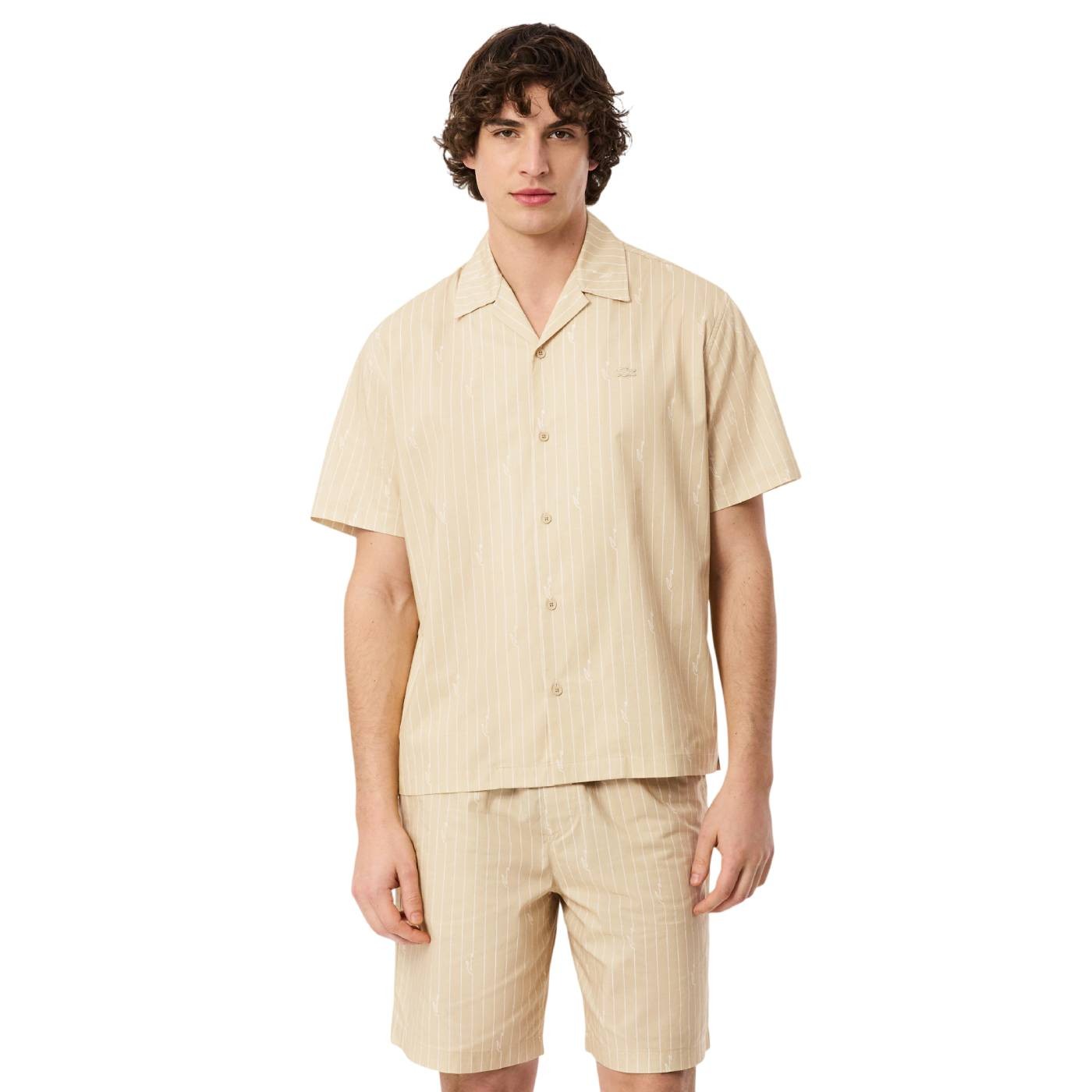 Lacoste - Camisa Beige para Hombre