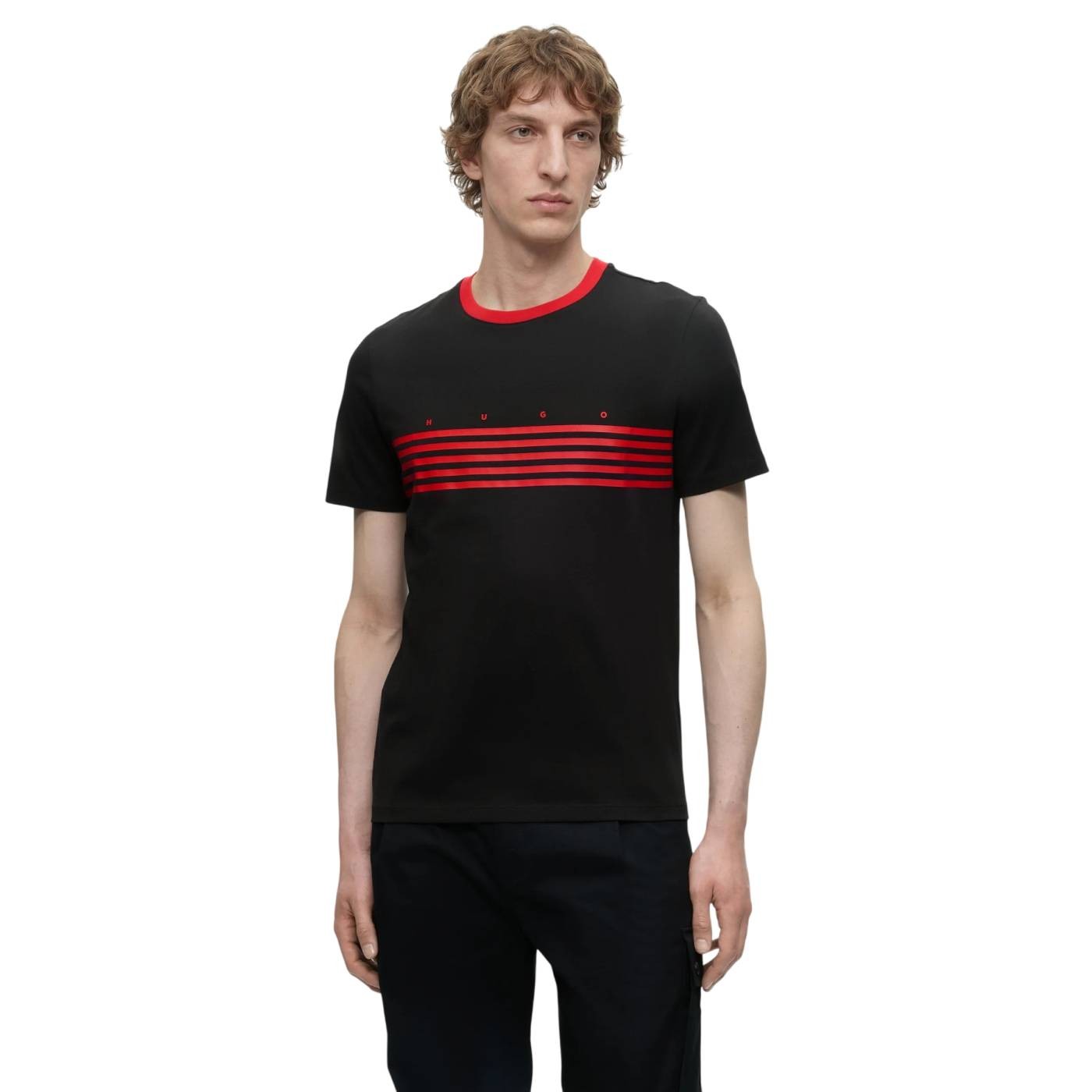 Hugo - Camiseta Negra para Hombre -Dempsy